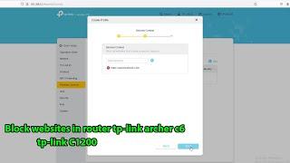 How to block websites in tp link archer c1200  Archer c6