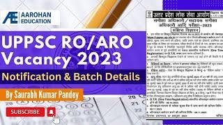 UPPSC ROARO 2023 Notification & Batch Details