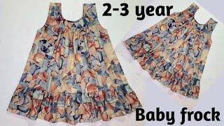 Yoke baby frock 2-3 year baby frock cutting and stitchingbaby frock