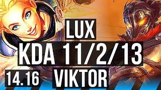 LUX vs VIKTOR MID  11213 1200+ games  NA Master  14.16