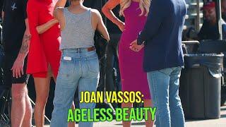 Ageless Beauty The Golden Bachelorette Joan Vassos Stuns in Purple Gown Filming with Show Alum