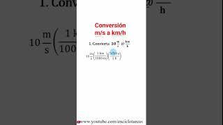 Convertir 10 ms a kmh  #maths