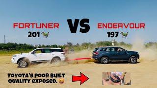 Ford endeavour vs Fortuner.   Tug of war ️  Toyota built quality exposed. 