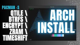 Arch Linux Installation Guide including BTRFS QTile ZRAM disk encryption timeshift