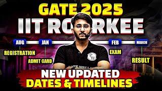 GATE 2025 - IIT Roorkee  Official Change in GATE Exam Timeline  Important Dates  Form Open Date