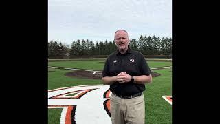 Anderson Universitys Coach Matt Bair introducing Au Baseball Above & Beyond Pledge