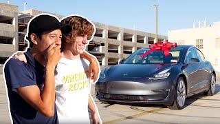 Surprising Best Friend with a New Tesla