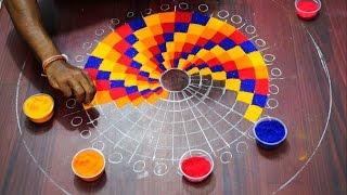 Easy Rangoli Checks Design Simple steps  Sankranthi Rangoli Special Designs 2021  Indian Rangoli