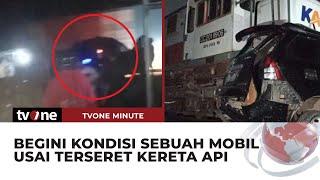 Dihantam Kereta Arah Jakarta Mobil Terseret 500 Meter di Cikarang  tvOne Minute