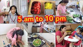 Indian Mom 5am to 10pm productive Routine with 2kids 2023First day of schoolkids lunch box recipes