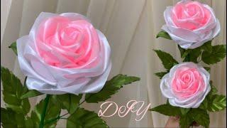 DIY Ribbon Flowers Tutorial on how to make a Dutch ribbon rose