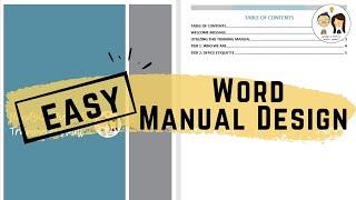 HOW TO CREATE A MANUAL USING MICROSOFT WORD Short Quick and Simple Easy Design