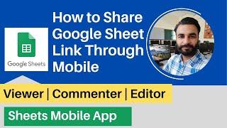 How to share Google sheet link using mobile  How to share google sheet link by sheets mobile app