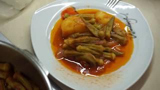 Okra greek style lathera - Μπάμιες λαδερές  Greek Cooking by Katerina