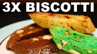 Tri-flavor biscotti  almond & white chocolate butterscotch pecan chocolate peanut butter chip