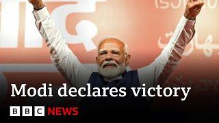 India election  Modi claims victory but may fall short of outright majority  BBC News