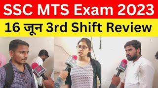 SSC MTS Exam Analysis 2023  16 june 3rd shift  SSC MTS Exam Review Today  Exam Genius