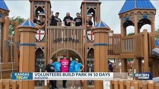 Augusta volunteers build new castle playground in 10 days