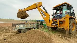 JCB 3dx Eco working with Kubota tractor  John Deere 5310  Sonalika  Swaraj 855  Mahindra Tractor