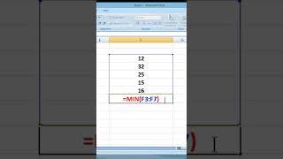 How to use the Excel MIN function? #shorts