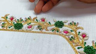 how to make blouse design  Aari work blouse designs  #aariembroidery2_0 #aariwork