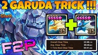 DOUBLE LOW LVL GARUDA TRICK  GIANT ABYSS HARD TEAM SUMMONERS WAR