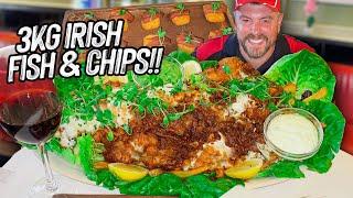 Davy Byrnes Giant 3kg Irish Fish and Chips Challenge in Dublin Ireland