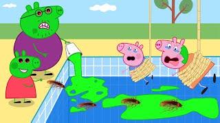 Zombie Apocalypse Zombies Appeared At The Swimming Pool   Peppa Pig Funny Animation