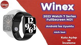 Winex 2023 Watch 7 Series FullSecreen NO1 Android İos Uyumlu Akıllı Saat Siyah