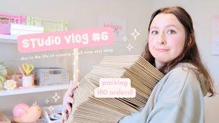 STUDIO VLOG #6  packing 180 orders  day in the life of running a full time etsy shop