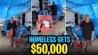Millionaire blessed homeless who had cop chase and ended up on the streets