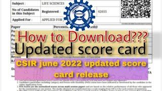 Updated score card CSIR NET June 2022 know how to download