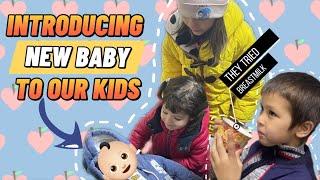 Introducing the new baby to our kids  Reaction video of our 2 year old   Filipina Russian Family