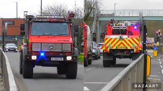 RARE SurreyFRS Mercedes Unimog Responding  Surrey Fire & Rescue Service