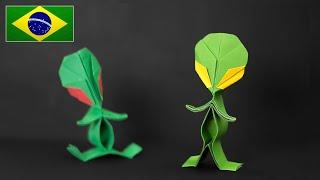 Origami Alienígena Dançarino - Instruções em Português PT-BR