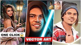 Instagram Viral Photo Editing Vector Art One Click 2023  Cartoon Photo Editing Just One Click