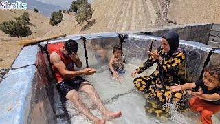 Nomadic Life Installing an Izogam Pool & Water Spraying with Narges 