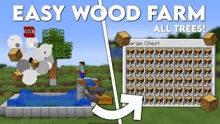 Minecraft Easy Tree Farm Tutorial - All Wood Types - AFK