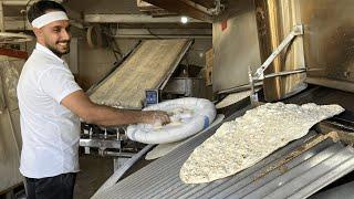 Yufka Bread Bakery  Handsome 25-Year-Old Gym Guy in Iran Bake Yufka Tafton Bread in Iran.