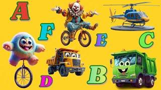 ABCD Transportation SongAlphabet Vehicles Rhymes for kidsLearning Vehicles Name A to ZPhonics.