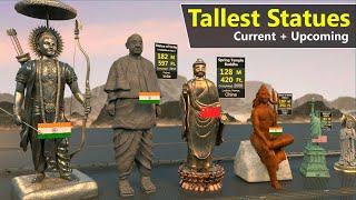 World Tallest Statues size Comparison  Upcoming Tallest Statues