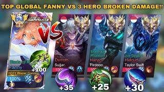 BLAZER TOP GLOBAL FANNY VS HERO l DAMAGE BROKEN SOLO RANK GAMEPLAY  - Mobile Legends