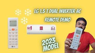 LG Dual Inverter AC Remote Functions  LG AC 2023 6in1 Model Remote Demo  LG AC 2023 6in1 Remote