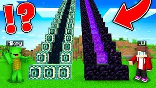 JJ and Mikey Found THE LONGEST PORTAL STARIS  END vs NETHER in Minecraft Maizen