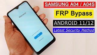 Samsung A04A04S Frp Bypass Android 12  Google Account Unlock  Remove FRP Lock Without PC 2023 New