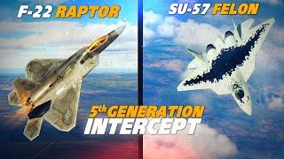 5th Generation Intercept  F-22 Raptor Vs Su-57 Felon  Digital Combat Simulator  DCS 