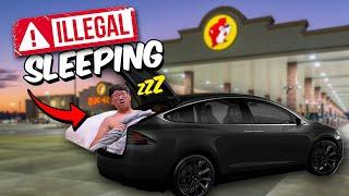 STEALTH CAMPING AT A Buc-ees IN A TESLA