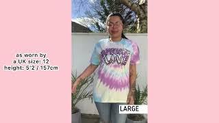 Tie dye t-shirts sizing guide  Keep It Bright