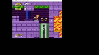 Playing Sonic 1 as Tails Marble Zone 1 & 2