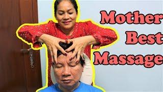 Head Massage by Mother to Father  ASMR Relaxing Massage